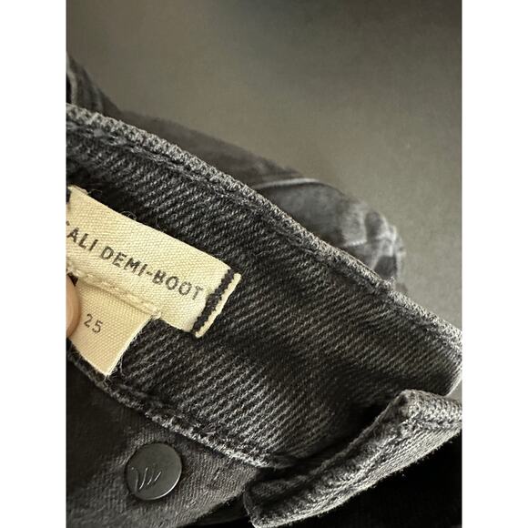 Madewell Cali Demi Boot Black Raw Hem Cotton Blend Denim Jeans Women's Size 25 - Picture 6 of 9